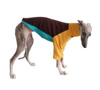Italian Greyhound Jumper Pajamas,Whippet Dog T-Shirt Winter Clothes Coat Skinny Dog Stretchable Pullover Sweatshirt_XS(Yellow Brown)