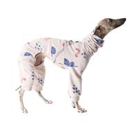 Italian Greyhound Jumper，Warm Turtleneck Whippet Four-Legs Fleece Pajamas Soft Dog Onesie Loungewear Dogs Jumpsuit,Light pink_XL
