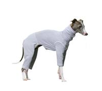 Italian Greyhound Jumpsuit Thin Turtleneck Whippet Clothes Four-Legged Dog Pajamas Pjs Pullover Soft Pet Onesie for Bedlington(Light Grey,2XL)