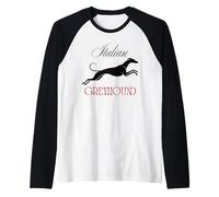 Italian Greyhound Running Fast Raglan Baseball Tee