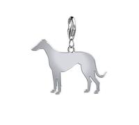 Italian Greyhound Silhouette Silver Charm