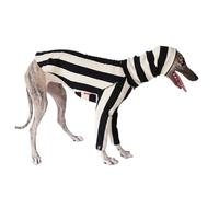 Italian Greyhound Whippet Knit Jumper,Dog Black White Stripes Turtleneck Sweatshirt Sighthounds Autumn Winter Spring Coat Skinny Dog Pullover Pajamas_XS