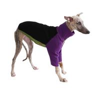 Italian Greyhound Whippet T-Shirt Jumper,Dog Tri-Color Sweatshirt Sighthounds Autumn Winter Spring Coat Skinny Dog Pullover Pajamas_S(Purple Black)