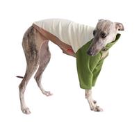 Italian Greyhound Whippet T-Shirt Jumper,Dog Tri-Color Sweatshirt Sighthounds Autumn Winter Spring Coat Skinny Dog Pullover Pajamas_2XL(Green White)