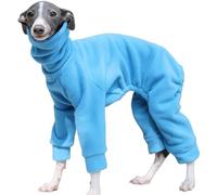 Italian Greyhound Winter Jumpsuit Coat, Soft Fleece Pullover Pajamas Sweater Turtleneck Four-Legged Pet Rompers Long Sleeve Dog Sweatshirt For Whippet Cold Weather Clothing(L)