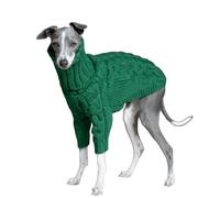 Italian Greyhounds Sweater Green Stretchy Turtleneck Knit Sweatshirt For Whippets Fashion Two-Legged Warm Sweater For Medium Large Dogs