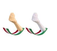Italian Hand Gesture Desk Toy - FHand Made Fun Office Decor Sign Rocking Italian Hand Gesture for Table Shelf Office Desktop Decoration (White and Flesh-colored Hands)