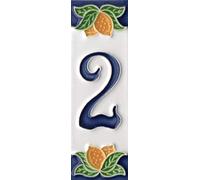 Italian Handmade Ceramic Large Yellow Lemon Numbers & Letters Tiles. Tile Size: 15cm x 4.8cm, 3 to 6 Tile Frames (2)