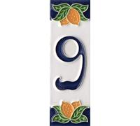 Italian Handmade Ceramic Large Yellow Lemon Numbers & Letters Tiles. Tile Size: 15cm x 4.8cm, 3 to 6 Tile Frames (9)