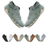 Italian Handmade Leather High Boots, Beck Shoes Men Waterproof, Lightweight Non-Slip Breathable Outdoor Trail Sports Walking Casual Chukka Sneakers For Men And Women(Green,14 UK)