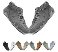 Italian Handmade Leather High Boots, Beck Shoes Men Waterproof, Lightweight Non-Slip Breathable Outdoor Trail Sports Walking Casual Chukka Sneakers For Men And Women(Grey,5.5 UK)