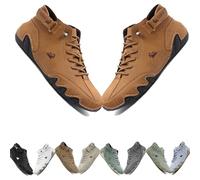 Italian Handmade Leather High Boots, Beck Shoes Men Waterproof, Lightweight Non-Slip Breathable Outdoor Trail Sports Walking Casual Chukka Sneakers For Men And Women(Light brown,6 UK)