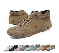 Italian Handmade Leather High Boots, Beck Shoes Outdoor Waterproof Lightweight Non-Slip Comfort Unisex For Hiking Camping & Driving All Season High Top Chukka Boots Italian Shoes(Color:Brown,Size:39 E