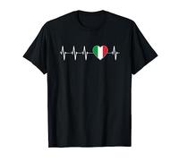 Italian Heartbeat I Love Italy Heart Flag Patriotic Gift T-Shirt