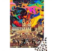Italian Historic Architecture Jigsaw Puzzle for Adults 1000 Pieces Puzzle Game Colorful Abstract Art Relaxation Focus Home Decor 38x26cm/1000pcs