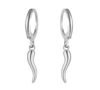 Italian Horn Earrings Devil's Third Eye Evil Eye Cornicello Earrings Good Luck Chili Pepper Protection Talisman Jewelry Gift for Women, Medium, Stainless Steel, No Gemstone