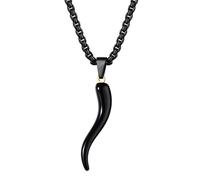Italian Horn Necklace for Men Women: Lucky Amulet Cornicello Pendant Necklaces Stainless Steel Protection Jewelry Gifts Chain Length 21.65"