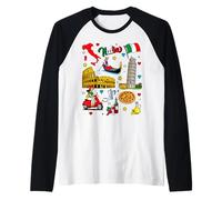 Italian Icons, Cute Italy Travel Souvenir for Italy Lovers Raglan Baseball Tee