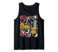 Italian Icons, Cute Italy Travel Souvenir for Italy Lovers Tank Top