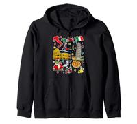Italian Icons, Cute Italy Travel Souvenir for Italy Lovers Zip Hoodie