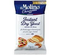 Italian Instant Dry Yeast Sachets - 12 x 7g (84g) - Pre-Measured for Breads, Pizzas & Leavened Goods - il Molino Chiavazza