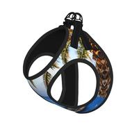 Italian Island Fisherman Village Print Adjustable Harness Leash Set For Cats And Dogs, Soft Breathable Kitten Puppy Mesh Vest With Reflective Design, Escape-Proof Lead For Small Pets Walking Training