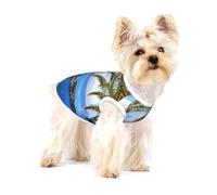 Italian Island Fisherman Village Print Small Dog Clothes Pet Vest, Soft Cotton Sleeveless T-Shirts Breathable Pet Tank Top Apparel For Puppies And Cats