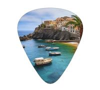 Italian Island Fisherman Village Printed Guitar Picks 12-Piece Set - Comfortable, Versatile Plectrum for All Guitar Styles & Players