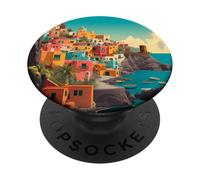 Italian Islands Coast Art and Summer Vibes, A Mediterranean PopSockets Adhesive PopGrip