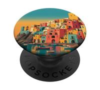 Italian Islands Coast Art and Summer Vibes, A Mediterranean PopSockets Adhesive PopGrip