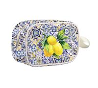 Italian Islands Gift Positano Delicious Italian Lemons Fresh Cosmetic Bag Southern Italy Travel Makeup Zipper Pouch, lemon mb, 0
