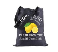 Italian Islands Tote Bag Positano Delicious Italian Lemons Fresh Shopping Bag Southern Italy Travel Gift (Positano BK)