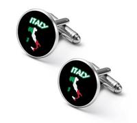 Italian Italy Map Flag Mens Classic Cufflinks Custom Shirt Cuff Links Jewelry Accessories for Business Wedding 0.7" 0.8"