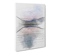 Italian Lake Sketch Modern Canvas Wall Art Print Ready to Hang, Framed Picture for Living Room Bedroom Home Office Décor, 20x14 Inch (50x35 cm)