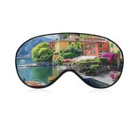 Italian Lakeside Sea View Sleep Mask Soft Eye Mask Eye Cover Eyeshade Blindfold with Adjustable Strap