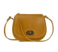 Italian Leather Cross Body Bag Women, Vera Pelle Genuine Leather Shoulder bag for Women, Designer Handbags Use as a Phone Bag or everyday Cross Body Bag Made in Italy (Yellow, Small)
