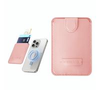 Italian Leather MagSafe Compatible Magnetic Card Wallet - Be Your Santa MagWallet Premier - Pull-Tab Design for iPhone 17 16 15 14 13 12 (Not for iPhone 13/12 Mini) - Baby Pink