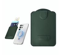 Italian Leather MagSafe Compatible Magnetic Card Wallet - Be Your Santa MagWallet Premier - Pull-Tab for Samsung Galaxy S26 S25 S24 S23 Ultra & iPhone Series - Deep Green