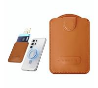 Italian Leather MagSafe Compatible Magnetic Card Wallet - Be Your Santa MagWallet Premier - Pull-Tab for Samsung Galaxy S26 S25 S24 S23 Ultra & iPhone Series - Camel Brown