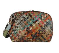 Italian Leather Multi-Colour Plait Patchwork Messenger Bag - Genuine Leather Handbag - Adjustable & Detachable Strap - Fully Lined Interior with Zip Pocket, Divider & Phone Pocket - 26.5 × 18.5 × 8 cm