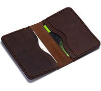 Italian Leather Wallet. Credit Card, Cash or ID Holder. Rustic Style Unisex Pouch. (Brown)