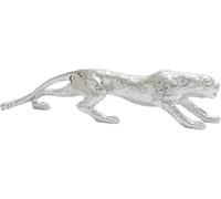 Italian Leopard Jaguar Ornament - Handcrafted Tiger, Romany Animal & Cheetah Figurine Collection Exotic Wildlife Decor for Home or Office Display (Silver)