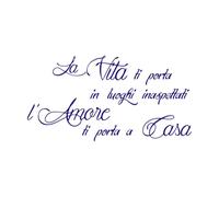 Italian Life Takes You to Unexpected Places Italian Life Quotes Engraving Decals 30x57.5cm Waterproof DarkBlue