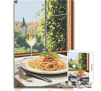 Italian Lunch by The Window Jigsaw Puzzles for Teenagers 1000 Brain Teaser Educational Game Memorable Heartfelt Gift Option Size 38x26cm