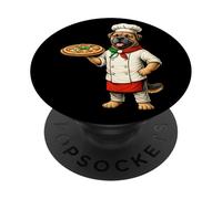 Italian Mastiff Pizza Chef Funny Italy Dog Cooking PopSockets Adhesive PopGrip