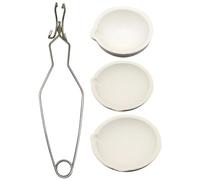Italian Melting Ceramic Crucible Set,Melting Gold Silver Copper with Whip Tongs Handle 2A,Metal Casting Kit,Ceramic Crucible Bowl Dish Cup
