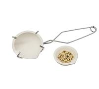 Rosenthal Collection Italian Small Ceramic Crucible Dish Cup Set of 2 for Melting Gold Silver Copper with Whip Tongs Handle 2A