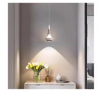 Italian Minimalist Bedside lamp, Lifting Touch Sensor Small Chandelier, Entrance Background Hanging Wire(White-Routine,Natural)