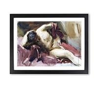 Italian Model By John Singer Sargent Classic Painting Framed Print | A2 Black Framed Wall Art | Ready to Hang | Classic Historical Picture | Living Room Bedroom Lounge Office