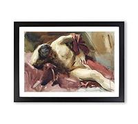 Italian Model by John Singer Sargent Framed Print | A2 Black Framed Wall Art | Ready to Hang | Modern Nature Picture | Living Room Bedroom Lounge Office